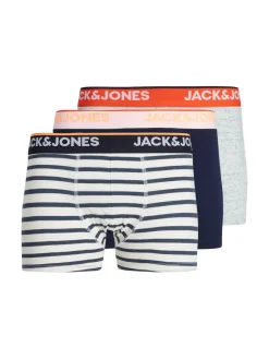 JACK & JONES Jacdave trunks (3-pack), heren boxers normale lengte, blauw en grijs