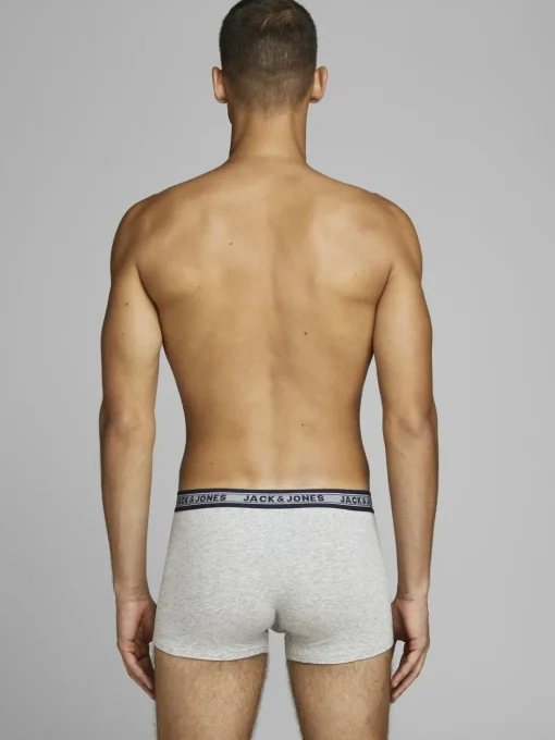 JACK & JONES Jacoliver trunks (5-pack), heren boxers normale lengte, zwart, groen, grijs, donkerrood en blauw