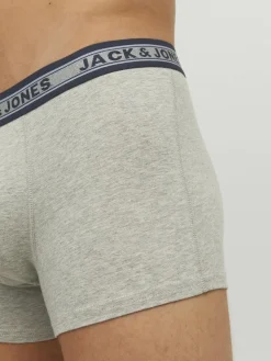 JACK & JONES Jacoliver trunks (5-pack), heren boxers normale lengte, zwart, groen, grijs, donkerrood en blauw