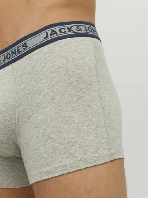 JACK & JONES Jacoliver trunks (5-pack), heren boxers normale lengte, zwart, groen, grijs, donkerrood en blauw