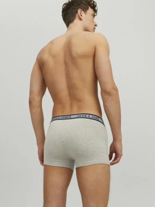 JACK & JONES Jacoliver trunks (5-pack), heren boxers normale lengte, zwart, groen, grijs, donkerrood en blauw