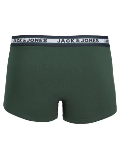JACK & JONES Jacoliver trunks (5-pack), heren boxers normale lengte, zwart, groen, grijs, donkerrood en blauw