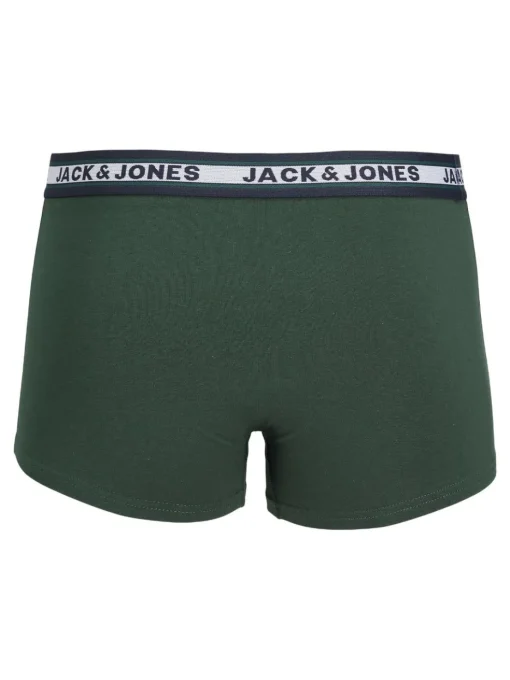 JACK & JONES Jacoliver trunks (5-pack), heren boxers normale lengte, zwart, groen, grijs, donkerrood en blauw