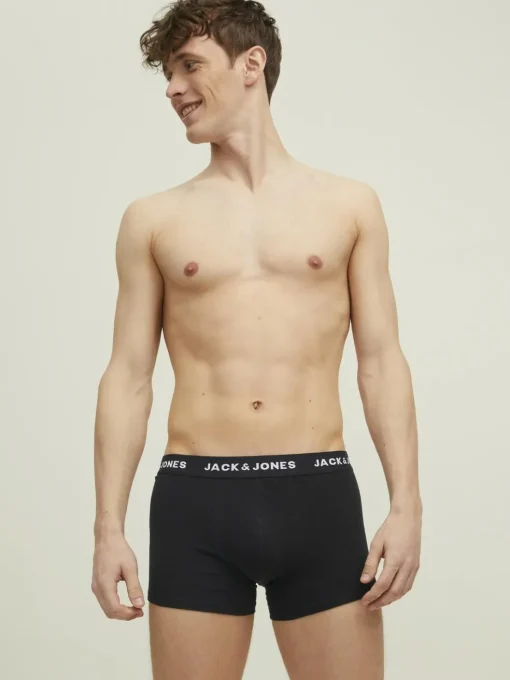 JACK & JONES Jacsolid trunks (10-pack), heren boxers normale lengte, zwart