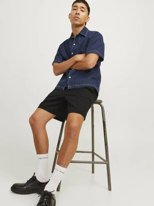 JACK & JONES Jaiden Summer Jogger Short loose fit, heren korte broek, zwart