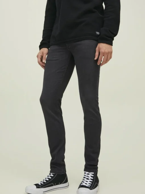 JACK & JONES Liam Evan Jos loose fit, heren jeans, zwart denim