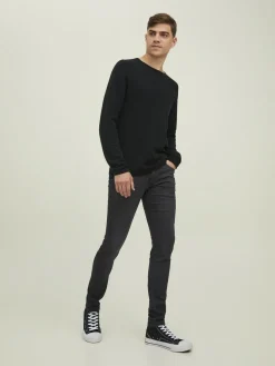 JACK & JONES Liam Evan Jos loose fit, heren jeans, zwart denim