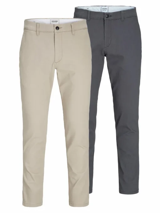 JACK & JONES Marco Dave (2-pack) loose fit, heren chino, beige en donkergrijs