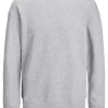 JACK & JONES Star basic sweat crew neck regular fit, heren sweatshirt katoenmengsel met O-hals, lichtgrijs melange