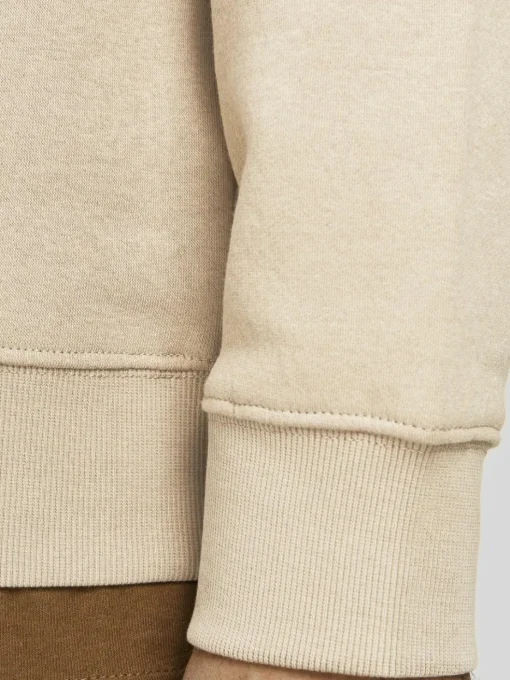 JACK & JONES Star basic sweat crew neck regular fit, heren sweatshirt katoenmengsel met O-hals, beige