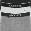 Lacoste Boxer Trunks (3-pack), heren boxers kort, grijs en antraciet met logo en uni zwart