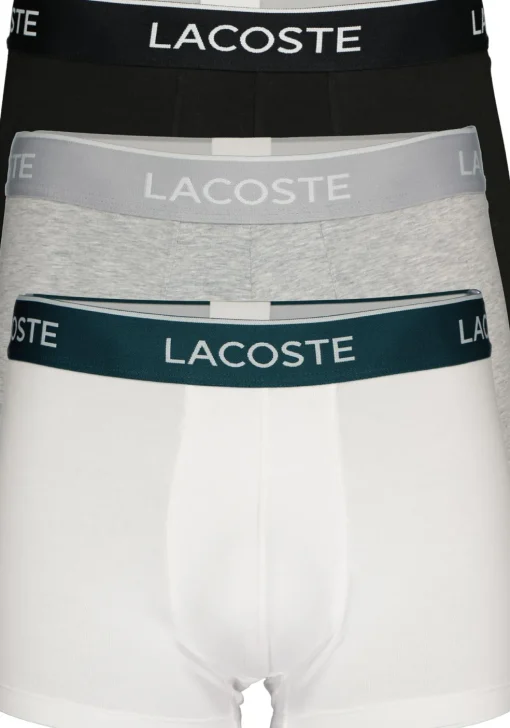 Lacoste Boxer Trunks (3-pack), heren boxers kort, zwart, wit en grijs