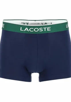 Lacoste Boxer Trunks (3-pack), heren boxers kort, blauw met gekleurde tailleband
