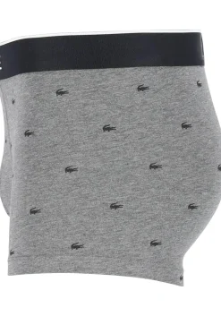 Lacoste Boxer Trunks (3-pack), heren boxers kort, grijs en antraciet met logo en uni zwart