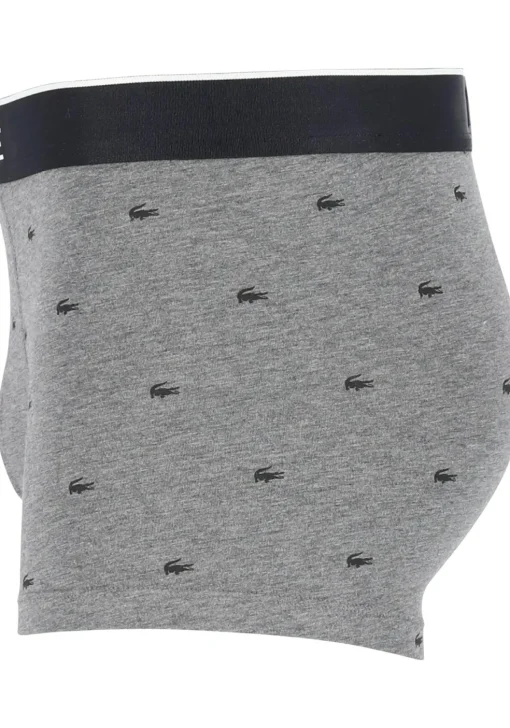 Lacoste Boxer Trunks (3-pack), heren boxers kort, grijs en antraciet met logo en uni zwart