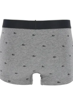 Lacoste Boxer Trunks (3-pack), heren boxers kort, grijs en antraciet met logo en uni zwart