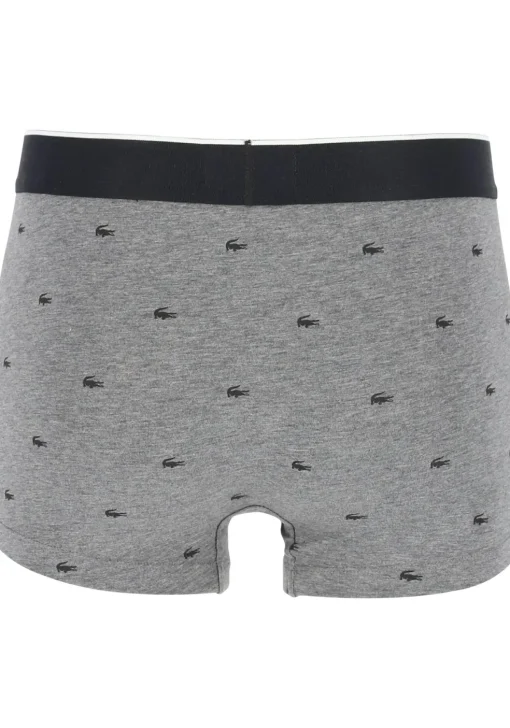 Lacoste Boxer Trunks (3-pack), heren boxers kort, grijs en antraciet met logo en uni zwart
