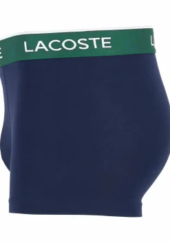 Lacoste Boxer Trunks (3-pack), heren boxers kort, blauw met gekleurde tailleband