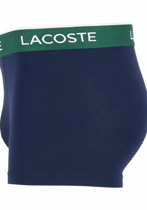 Lacoste Boxer Trunks (3-pack), heren boxers kort, blauw met gekleurde tailleband