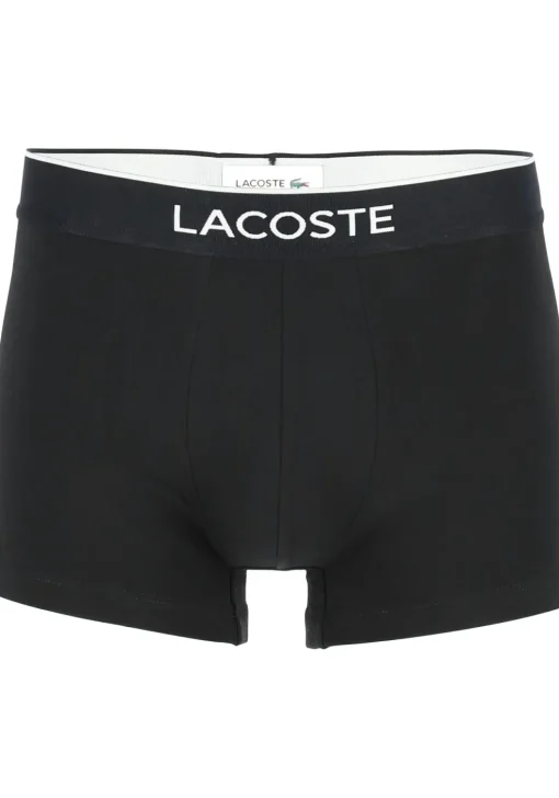 Lacoste Boxer Trunks (3-pack), heren boxers kort, grijs en antraciet met logo en uni zwart
