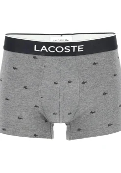 Lacoste Boxer Trunks (3-pack), heren boxers kort, grijs en antraciet met logo en uni zwart