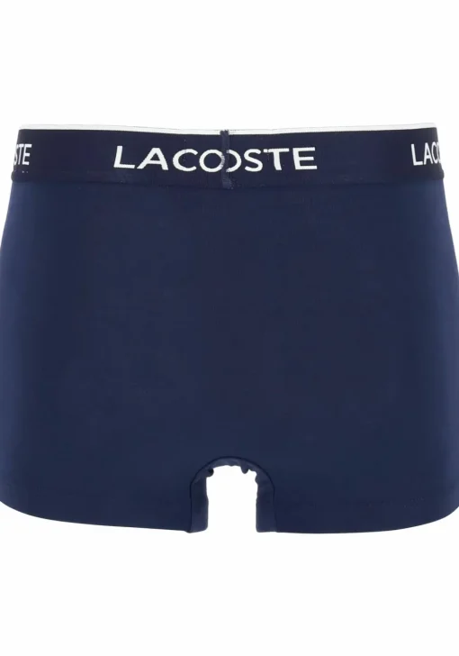 Lacoste Boxer Trunks (3-pack), heren boxers kort, blauw met gekleurde tailleband