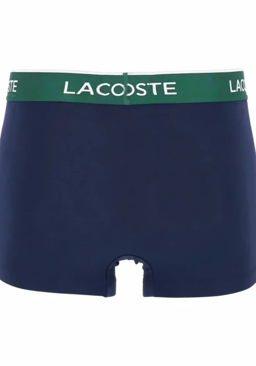Lacoste Boxer Trunks (3-pack), heren boxers kort, blauw met gekleurde tailleband