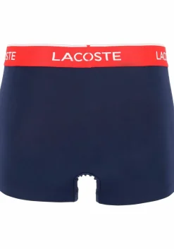 Lacoste Boxer Trunks (3-pack), heren boxers kort, blauw met gekleurde tailleband