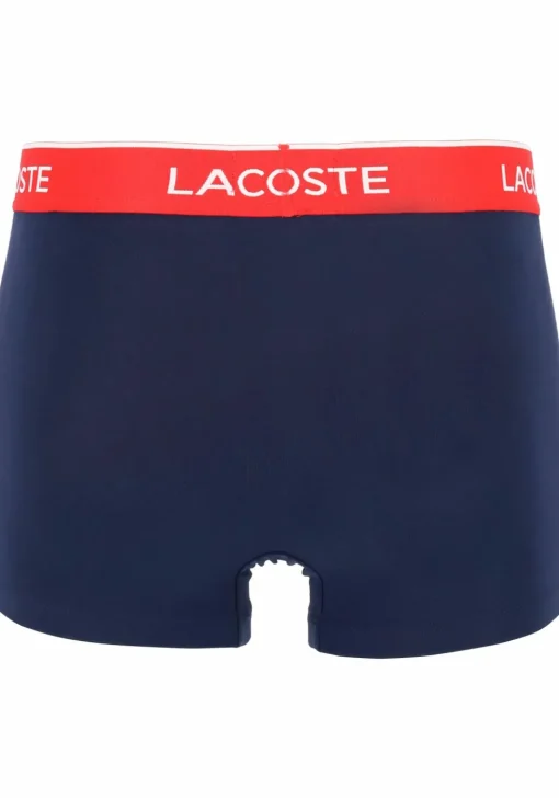 Lacoste Boxer Trunks (3-pack), heren boxers kort, blauw met gekleurde tailleband