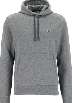 Lacoste heren hoodie sweatshirt, zwart met wit melange, Eclipse Jaspe