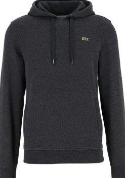Lacoste heren hoodie sweatshirt, antraciet grijs melange
