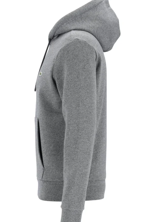Lacoste heren hoodie sweatshirt, zwart met wit melange, Eclipse Jaspe