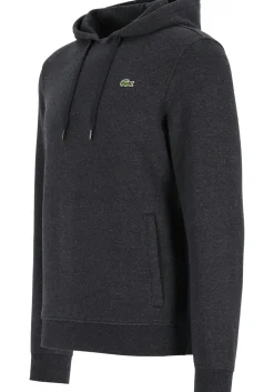 Lacoste heren hoodie sweatshirt, antraciet grijs melange