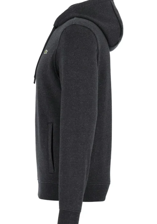 Lacoste heren hoodie sweatshirt, antraciet grijs melange