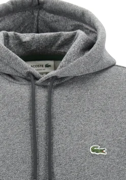 Lacoste heren hoodie sweatshirt, zwart met wit melange, Eclipse Jaspe