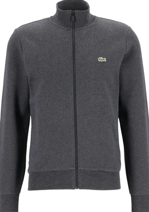 Lacoste heren sweatvest, met rits, antraciet grijs