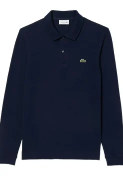 Lacoste Slim Fit polo lange mouw, navy blauw