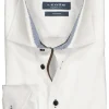 Ledub Modern Fit overhemd, wit twill (contrast)