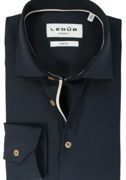 Ledub modern fit overhemd, popeline, donkerblauw