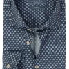 Ledub modern fit overhemd, popeline, donkerblauw dessin