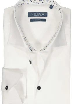 Ledub modern fit overhemd, popeline, wit