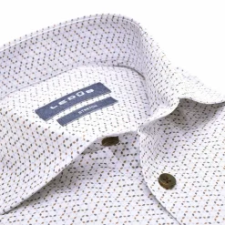 Ledub modern fit overhemd, popeline, lichtblauw dessin
