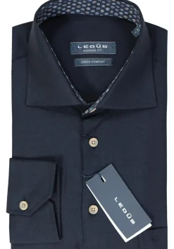Ledub modern fit overhemd, popeline, paarsblauw