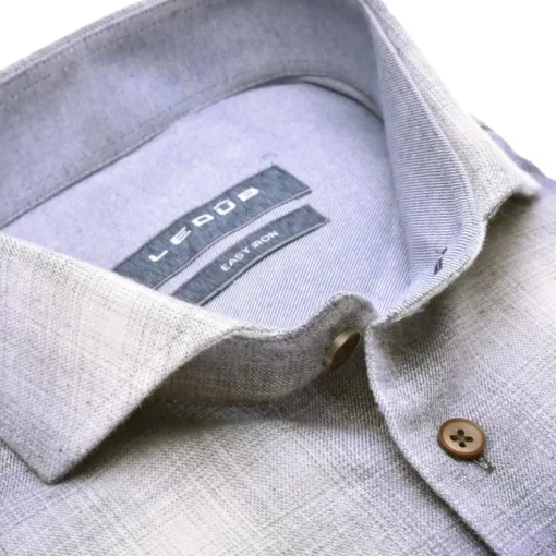Ledub modern fit overhemd, donkerblauw geruit