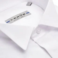 Ledub slim fit smoking overhemd, dubbele manchet en wing kraag, wit