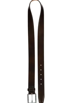 LINDENMANN leren heren riem, donkerbruin