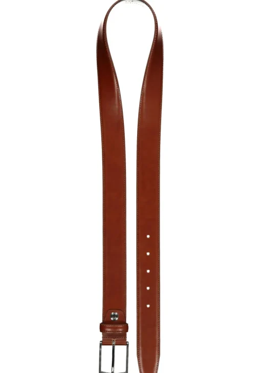 LINDENMANN leren heren riem, cognac