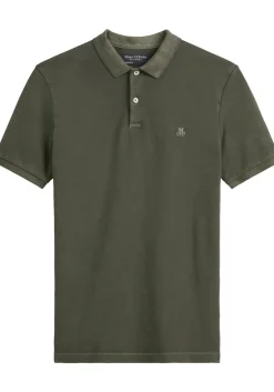Marc O'Polo regular fit polo, heren poloshirt korte mouw, donkerbruin