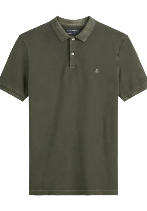 Marc O'Polo regular fit polo, heren poloshirt korte mouw, donkerbruin