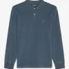 Marc O'Polo regular fit polo, heren poloshirt lange mouw, donkerblauw